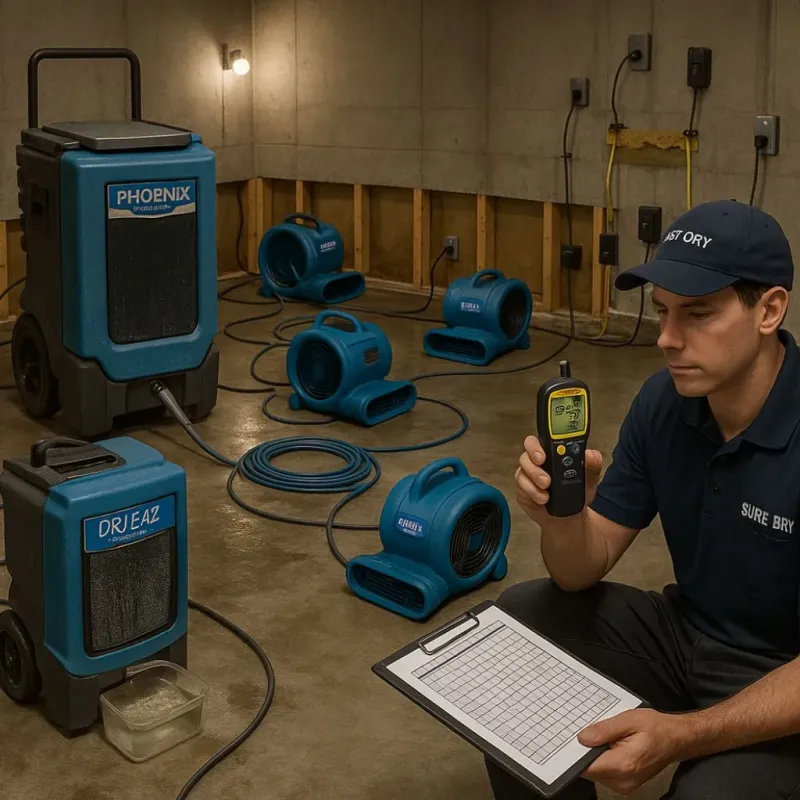 Structural Drying and Dehumidification process in Blawnox, PA